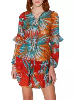 Многоярусное мини-платье Devina с цветочным принтом Walter Baker, цвет Rio Palm