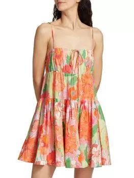 Многоярусное мини-платье Eriel с цветочным принтом Amur, цвет Tropical Floral