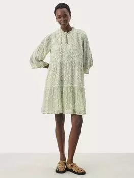 Многоярусное мини-платье nibi с цветочным рисунком Part Two, зеленый/разноцветный