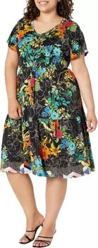 Многоярусное платье чайной длины Nero Sequence больших размеров Johnny Was, мульти