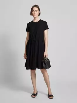 Многоярусное платье длиной до колена Emporio Armani, черный