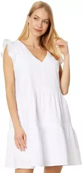 Многоярусное платье Evelyn из жатого хлопка Southern Tide, цвет Classic White