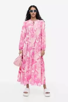 Многоярусное платье H&M, розовый