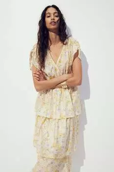 Многоярусное платье H&M, желтый