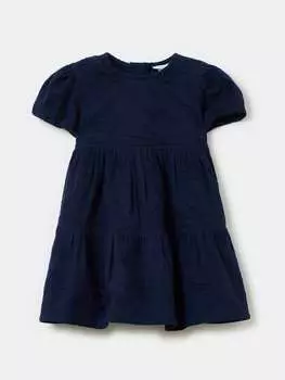 Многоярусное платье из английской хлопковой вышивки Fagottino, цвет night blue