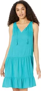 Многоярусное платье из двойной марли NIC+ZOE, цвет Aqua Surf