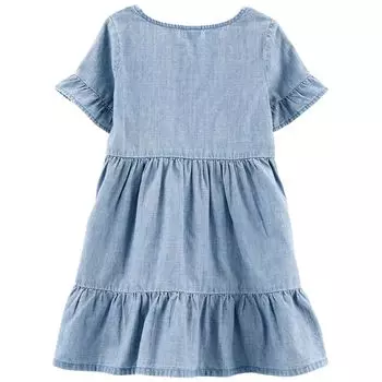 Многоярусное платье из шамбре Carter для маленьких девочек Carter's
