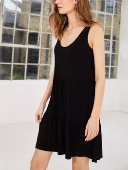 Многоярусное платье-комбинация без рукавов Baukjen Eloise, цвет Caviar Black