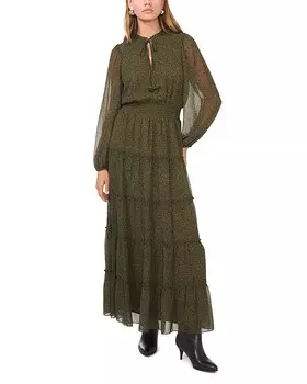 Многоярусное платье макси 1.STATE, зеленый