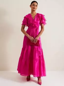 Многоярусное платье макси из органзы mabelle Phase Eight, цвет Fuchsia