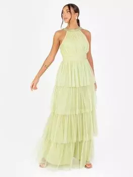 Многоярусное платье макси из тюля Anaya With Love, цвет Spring Green