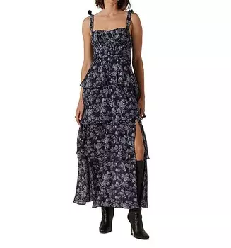 Многоярусное платье макси с цветочным принтом и рюшами ASTR the Label Mellorie, мультиколор