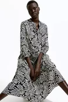 Многоярусное платье миди H&M, мультиколор