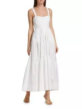 Многоярусное платье миди Lily A.L.C., белый