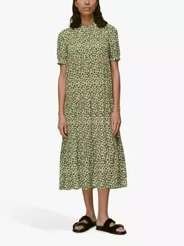 Многоярусное платье-миди с цветочным принтом Whistles Buttercup, Желтый/Мульти