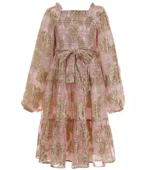 Многоярусное платье миди с люрексом A Loves A Big Girls 7–16, розовый