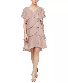 Многоярусное платье прямого кроя с блестками SL Fashions, мульти