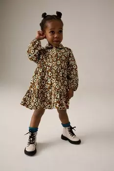 Многоярусное платье рубашка (3 мес 8 лет) Next, оранжевый