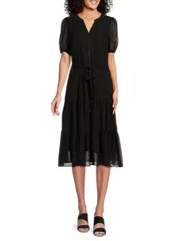 Многоярусное платье с поясом в горошек Swiss Nannette, цвет Color