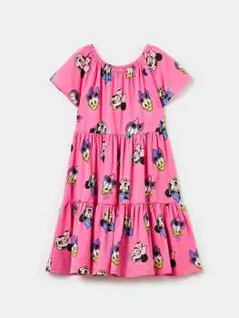 Многоярусное платье с принтом Минни Маус и ромашки Ovs, цвет raspberry