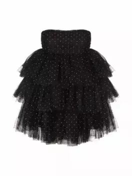 Многоярусное платье со стразами Rotate Birger Christensen, черный