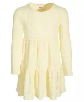 Многоярусное платье вафельного цвета с длинными рукавами для маленьких девочек Epic Threads, желтый
