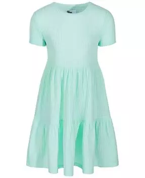 Многоярусное платье вафельного цвета с короткими рукавами для маленьких девочек Epic Threads, зеленый