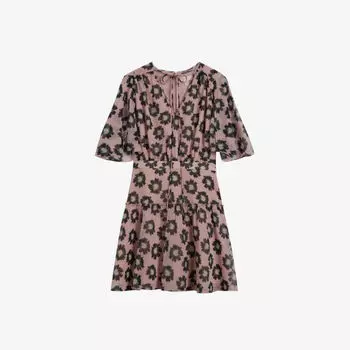 Многоярусное тканое мини-платье приталенного кроя Lucieey с цветочным принтом Ted Baker, розовый