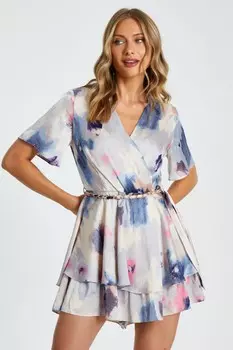 Многоярусный комбинезон с мраморным принтом QUIZ Clothing