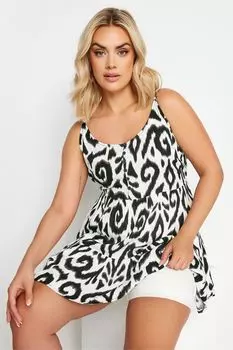 Многоярусный мятый жилет с принтом икат Yours, белый