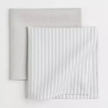 Многоразовые подгузники H&M Home Muslin Cars, 2 предмета, белый