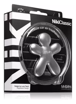 Многоразовый флакон с освежителем воздуха в машину Silver (матовый) Mr & Mrs Fragrance Niki Fresh Air