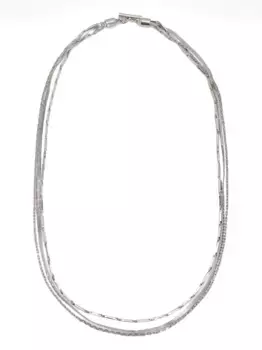 Многослойная цепочка на шею JIL SANDER, серебяный