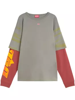 Многослойная футболка Diesel, серый