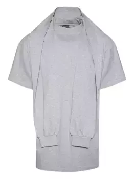 Многослойная футболка Incognito с капюшоном BALENCIAGA, серый