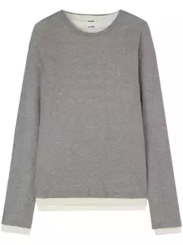 Многослойная футболка с длинными рукавами JIL SANDER, серый