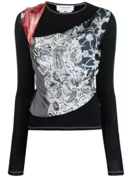 Многослойная футболка с длинными рукавами Marine Serre, черный