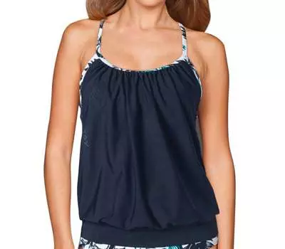 Многослойная лазерная резка с прикрепленным спортивным бюстгальтером-топом в тропическом стиле BH Sport, цвет tropical