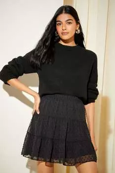 Многослойная мини-юбка из шифона Friends Like These, черный