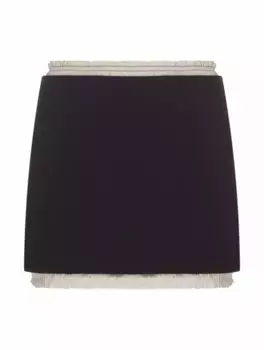 Многослойная мини-юбка Victoria Beckham, черный