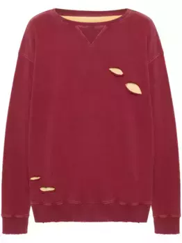 Многослойная толстовка с эффектом потертости MAISON MARGIELA, красный