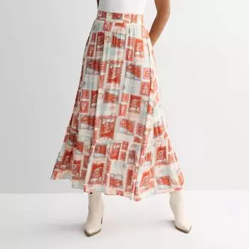 Многослойная юбка макси для девушек So, цвет primary postcard