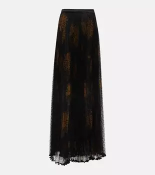 Многослойная юбка макси ETRO, черный