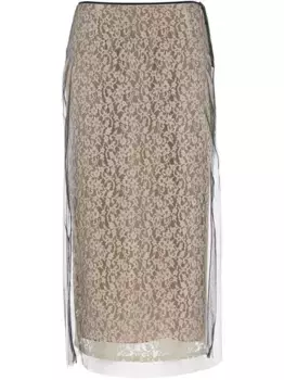 Многослойная юбка миди FENDI, нейтральный