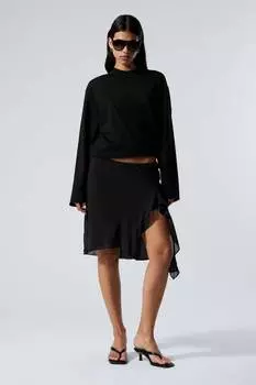 Многослойная юбка миди Weekday, черный