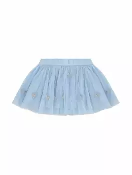 Многослойная юбка с вышивкой Stella McCartney, голубой