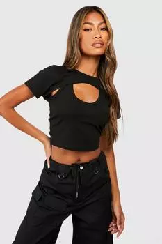 Многослойная укороченная футболка с хэлтером Boohoo, черный
