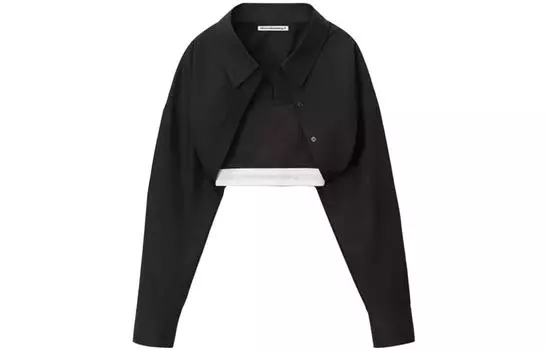 Многослойная укороченная рубашка Alexander Wang, черный