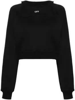 Многослойная укороченная толстовка OFF-WHITE, черный