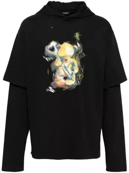 Многослойное худи We11done, черный